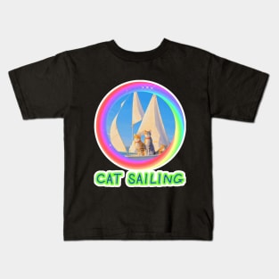 Cat Sailing Kids T-Shirt